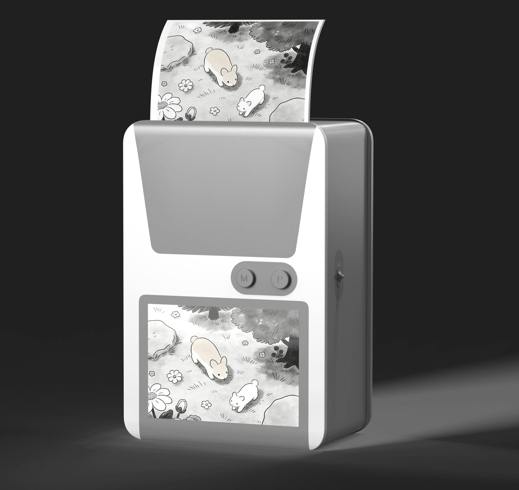 Gray-White AI Sticker Printer