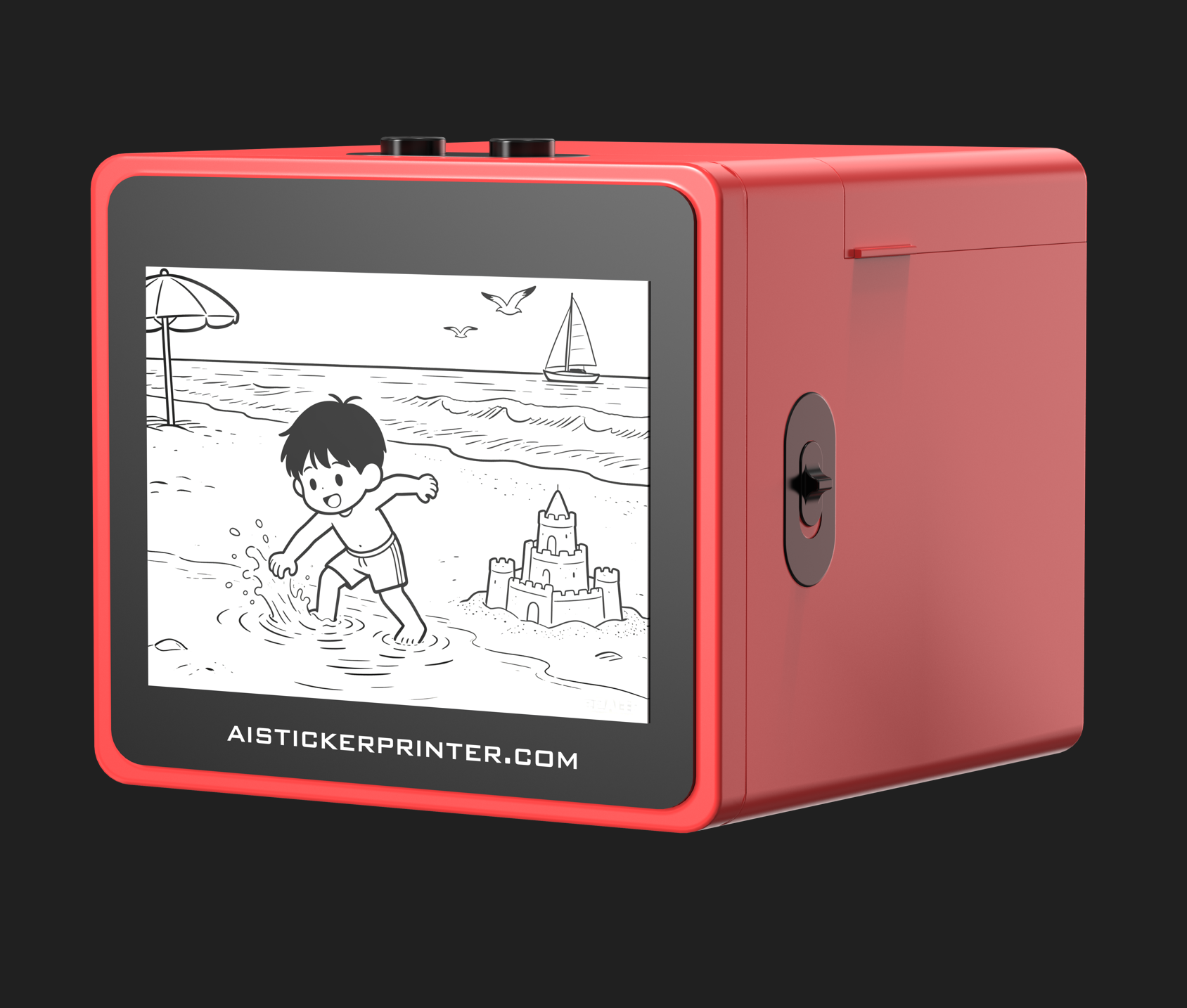 Red Square AI Sticker Printer