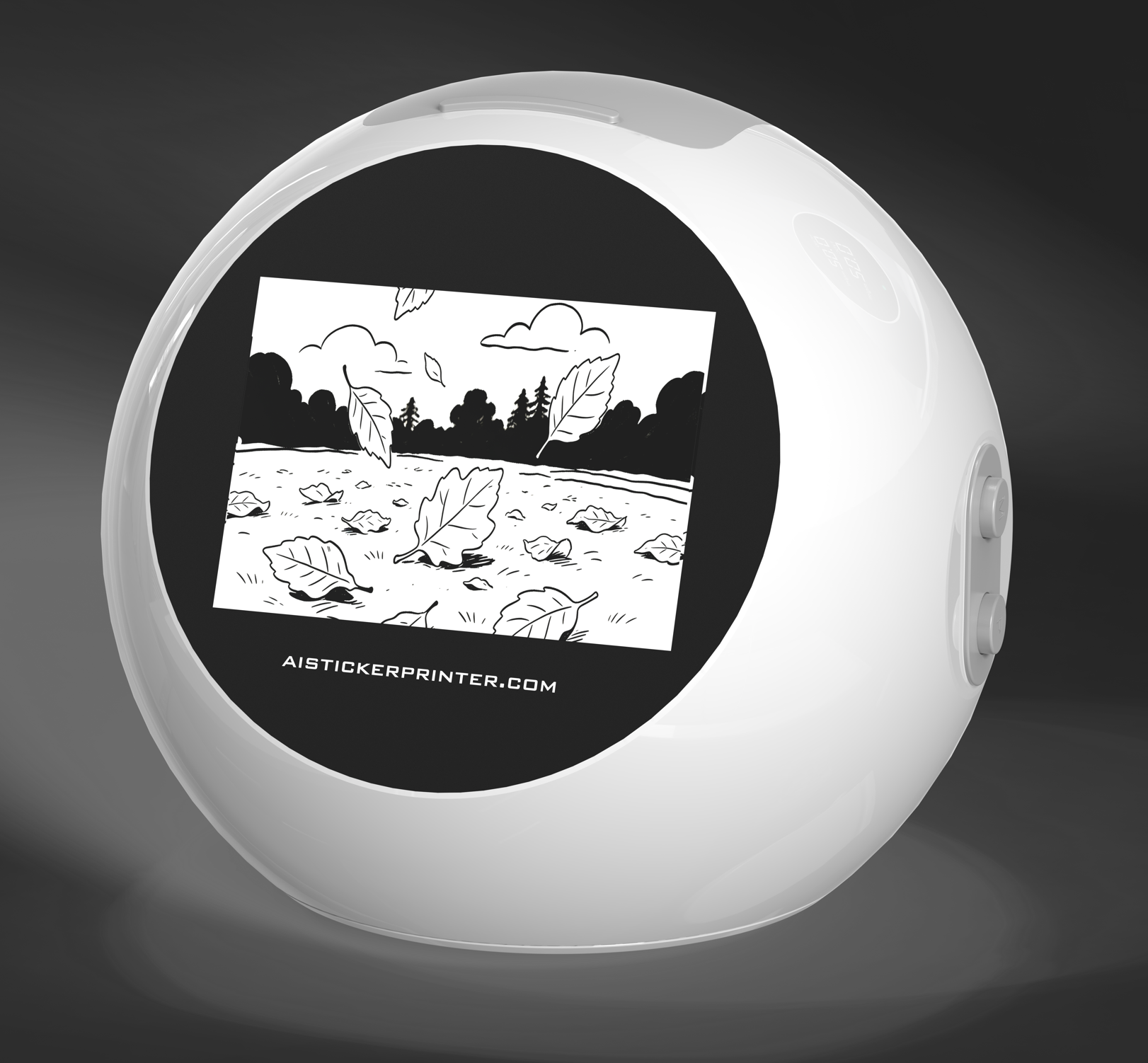 White Ball AI Sticker Printer
