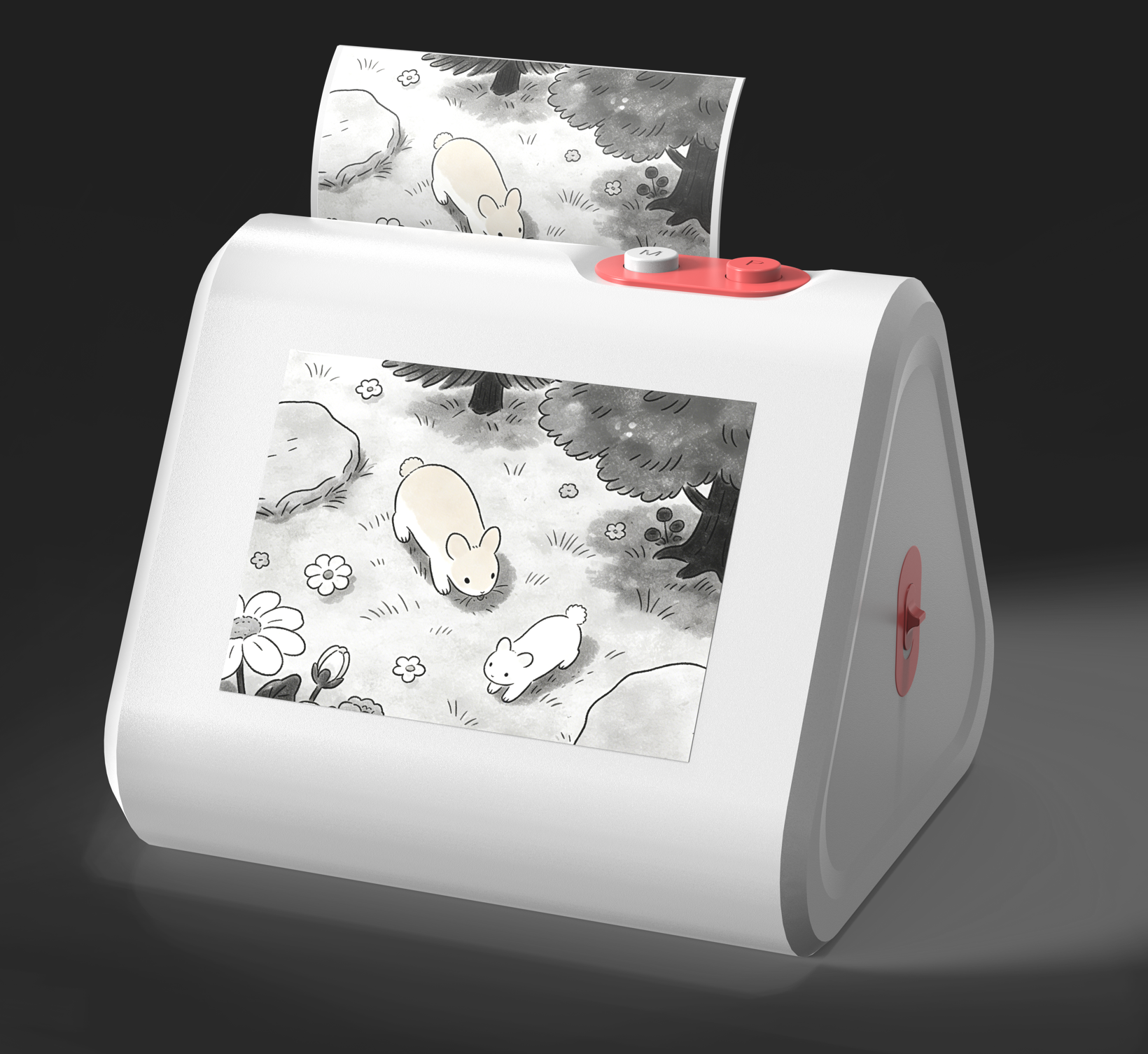 White-Red AI Sticker Printer
